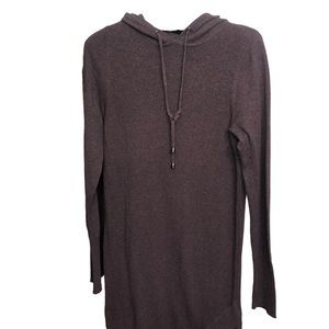 Dakini size small plum waffle knit sweater dress long sleeve with hood